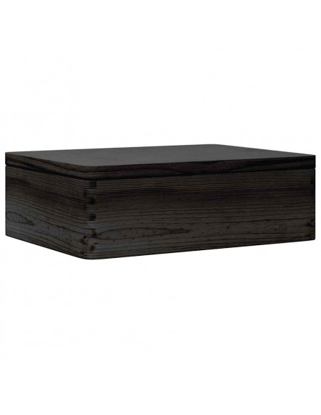 Scatola in Legno con Coperchio Nero 40x30x13cm in Legno di Pino