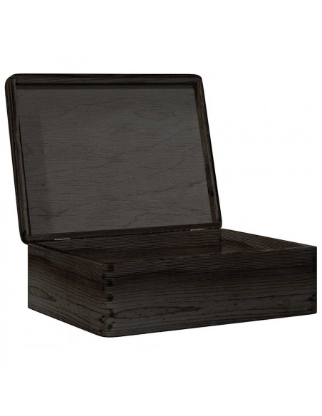 Scatola in Legno con Coperchio Nero 40x30x13cm in Legno di Pino