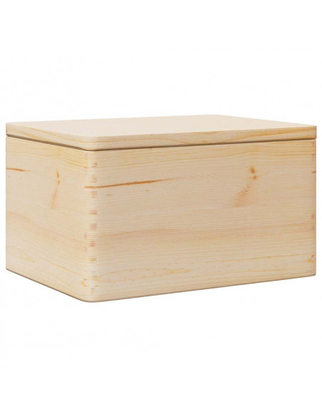 Scatola in Legno con Coperchio 40x30x23 cm Legno Massello Pino