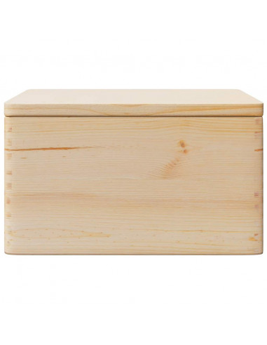 Scatola in Legno con Coperchio 40x30x23 cm Legno Massello Pino