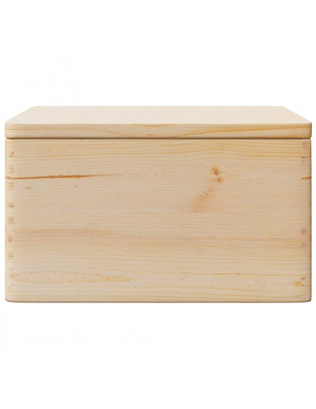 Scatola in Legno con Coperchio 40x30x23 cm Legno Massello Pino