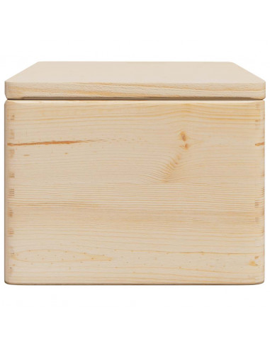 Scatola in Legno con Coperchio 40x30x23 cm Legno Massello Pino