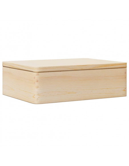 Scatola in Legno con Coperchio 40x30x13 cm Legno Massello Pino