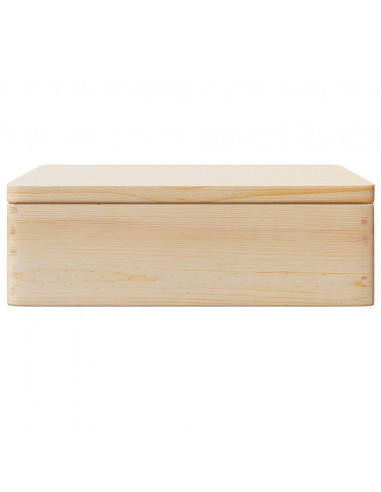 Scatola in Legno con Coperchio 40x30x13 cm Legno Massello Pino