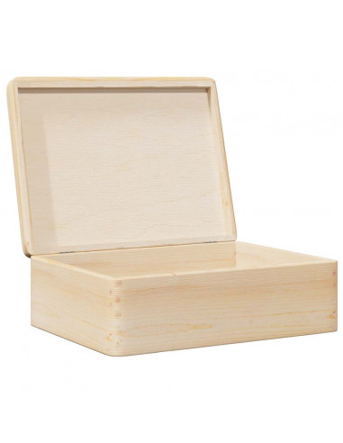Scatola in Legno con Coperchio 40x30x13 cm Legno Massello Pino