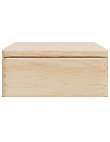 Scatola in Legno con Coperchio 40x30x13 cm Legno Massello Pino
