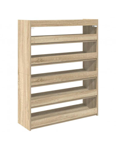 Scarpiera Rovere Sonoma 80x25x100 cm in Legno Multistrato