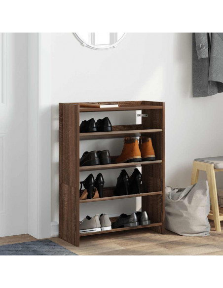 Scarpiera Rovere Marrone 80x25x61,5 cm in Truciolato