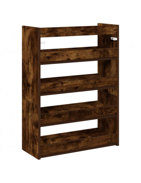 Scarpiera Rovere Fumo 80x25x61,5 cm in Truciolato