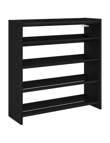 Scarpiera Nera 80x25x81 cm in Legno Multistrato