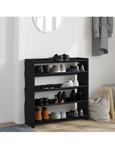 Scarpiera Nera 80x25x81 cm in Legno Multistrato