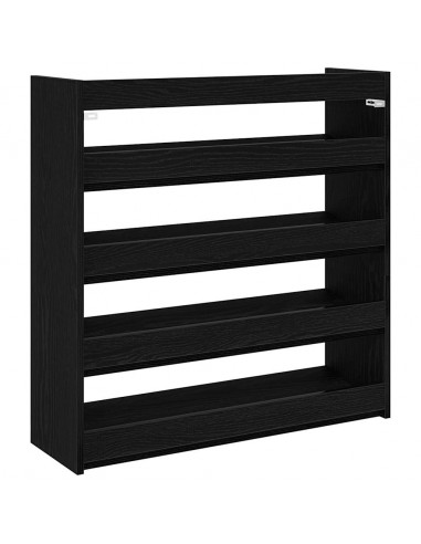 Scarpiera Nera 80x25x81 cm in Legno Multistrato
