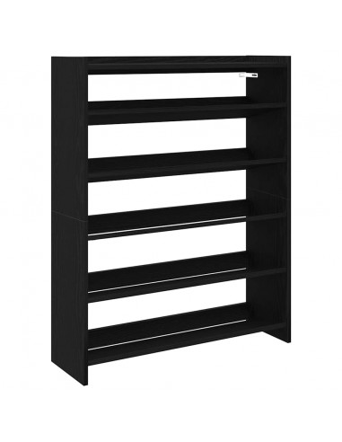 Scarpiera Nera 80x25x100 cm in Legno Multistrato