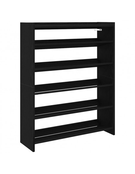 Scarpiera Nera 80x25x100 cm in Legno Multistrato