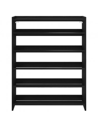 Scarpiera Nera 80x25x100 cm in Legno Multistrato
