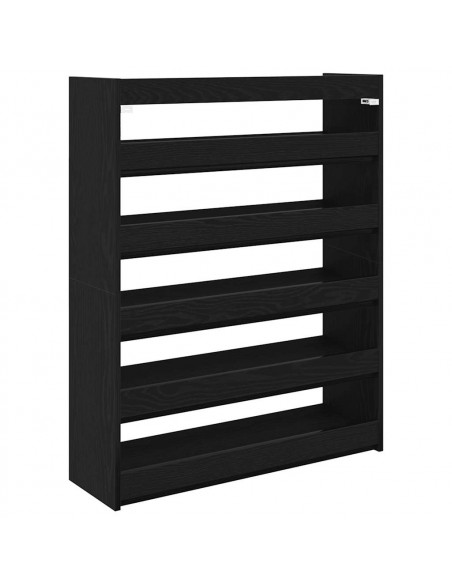 Scarpiera Nera 80x25x100 cm in Legno Multistrato
