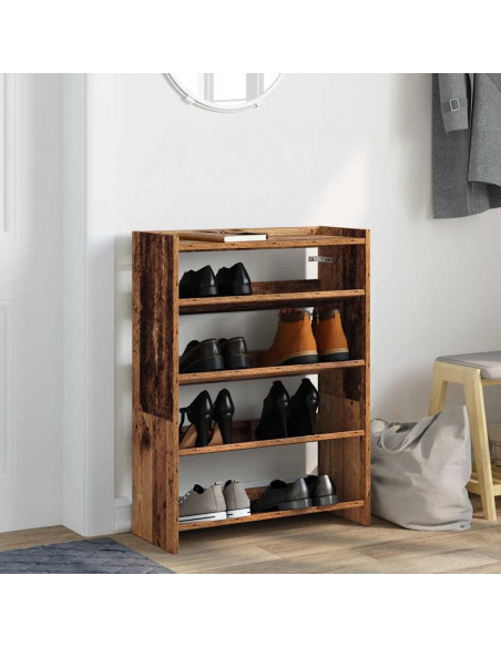Scarpiera Legno Antico 80x25x61,5 cm in Truciolato