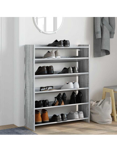 Scarpiera Grigio Sonoma 80x25x100 cm in Legno Multistrato