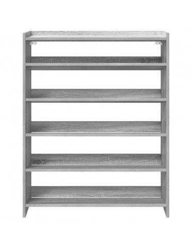 Scarpiera Grigio Sonoma 80x25x100 cm in Legno Multistrato