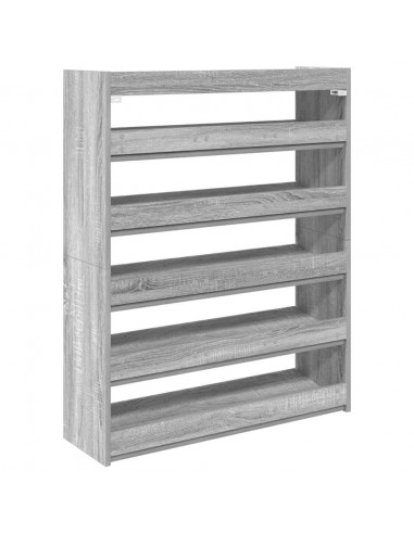 Scarpiera Grigio Sonoma 80x25x100 cm in Legno Multistrato