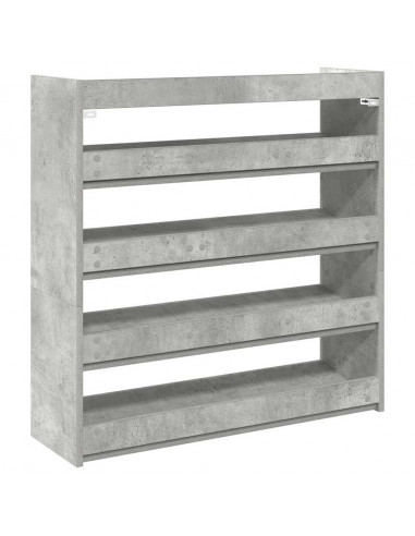 Scarpiera Grigio Cemento 80x25x81 cm in Legno Multistrato