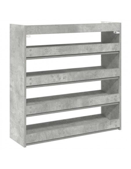 Scarpiera Grigio Cemento 80x25x81 cm in Legno Multistrato