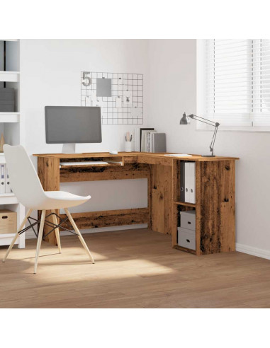 Scrivania Angolare Legno Antico 120x140x75 cm Legno Multistrato