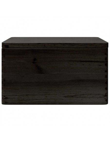 Scatola in Legno Coperchio&Manici Nera 40x30x23cm Legno di Pino