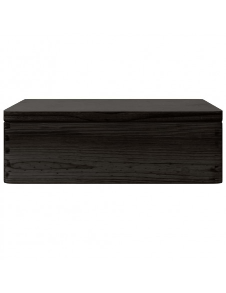 Scatola in Legno Coperchio&Manici Nera 40x30x13cm Legno di Pino