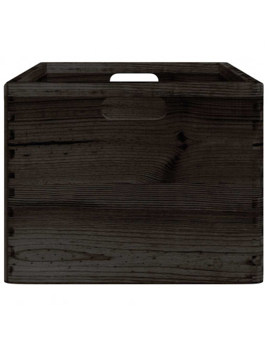 Scatola in Legno con Manici Nera 40x30x23 cm in Legno di Pino