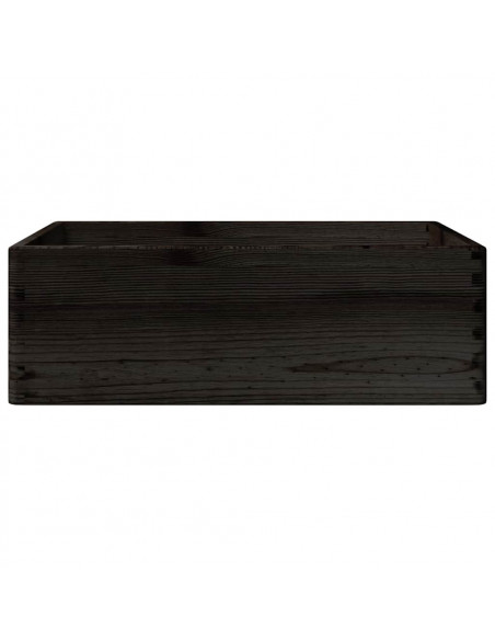 Scatola in Legno con Manici Nera 40x30x13 cm in Legno di Pino