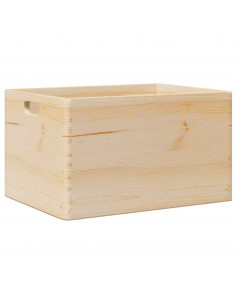 Scatola in Legno con Manici 40x30x23 cm Legno Massello di Pino