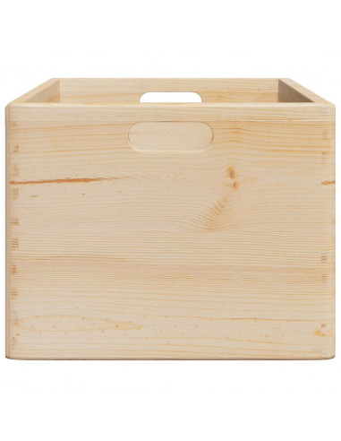 Scatola in Legno con Manici 40x30x23 cm Legno Massello di Pino