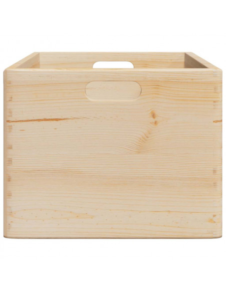 Scatola in Legno con Manici 40x30x23 cm Legno Massello di Pino
