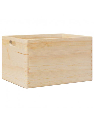 Scatola in Legno con Manici 40x30x23 cm Legno Massello di Pino