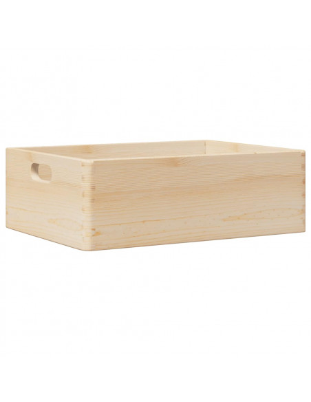 Scatola in Legno con Manici 40x30x13 cm Legno Massello di Pino