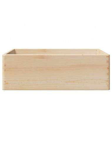 Scatola in Legno con Manici 40x30x13 cm Legno Massello di Pino