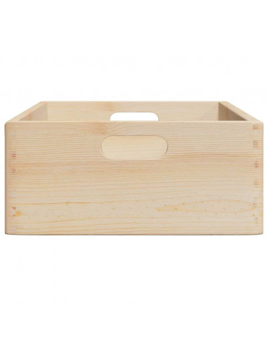 Scatola in Legno con Manici 40x30x13 cm Legno Massello di Pino
