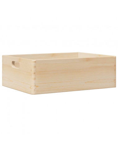 Scatola in Legno con Manici 40x30x13 cm Legno Massello di Pino