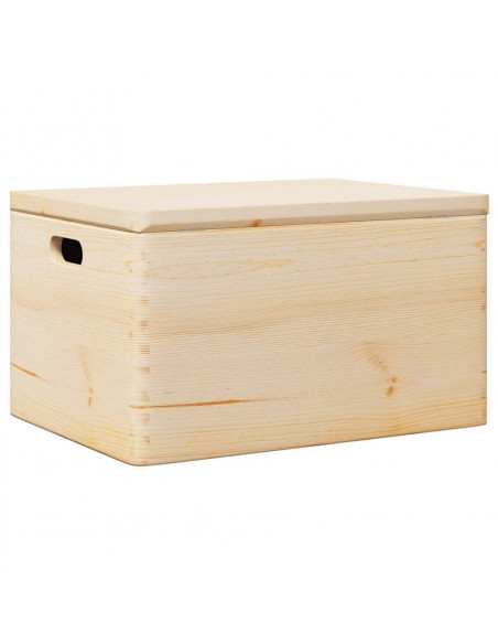 Scatola in Legno con Coperchio&Manici 40x30x23 cm Legno di Pino