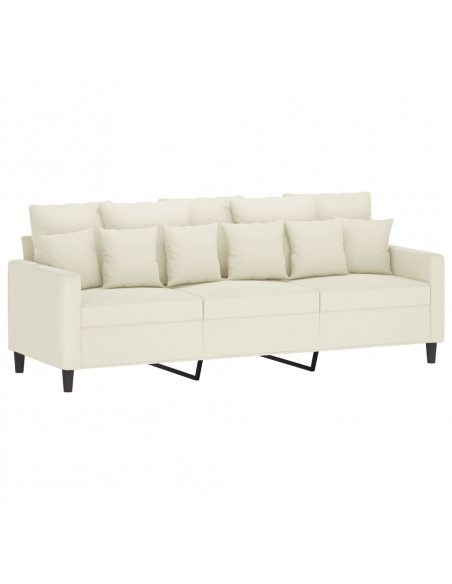 Set di Divani 4 pz con Cuscini Crema in Velluto