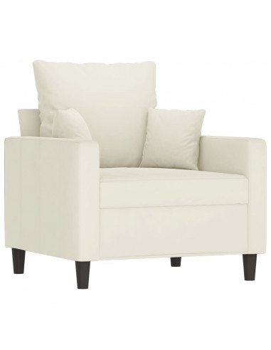 Set di Divani 4 pz con Cuscini Crema in Velluto