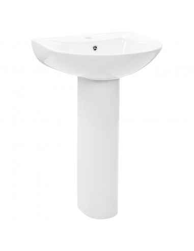 Lavandino a Colonna in Ceramica Bianca 520x440x190 mm