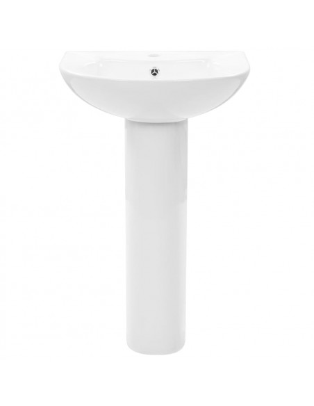 Lavandino a Colonna in Ceramica Bianca 520x440x190 mm