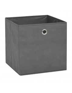 Contenitori 4 pz in Tessuto non Tessuto 32x32x32 cm Grigio 2