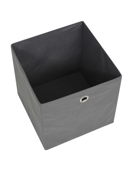 Contenitori 4 pz in Tessuto non Tessuto 32x32x32 cm Grigio