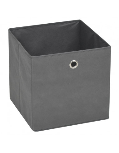 Contenitori 4 pz in Tessuto non Tessuto 32x32x32 cm Grigio