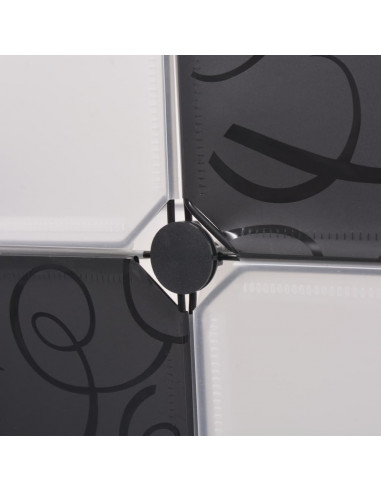 Armadio Salvaspazio a Cubo con 9 Scomparti Bianco e Nero