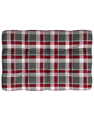 Cuscini per Divano Pallet 7 pz Rosso Motivo a Quadri