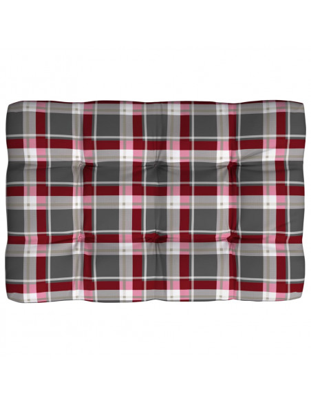 Cuscini per Divano Pallet 7 pz Rosso Motivo a Quadri